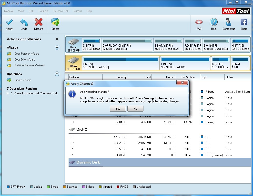 How to convert dynamic disk to basic disk with minitool partition